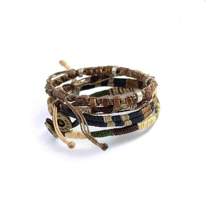 Bracelet Earth Brown - For Men - Handmade and Fairtrade from Quetzal Artisan