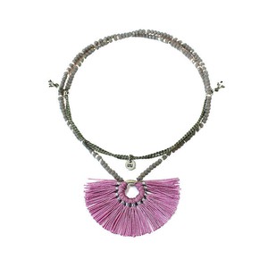 Fan Tassel Necklace Lavender - Handmade - Beautiful & Fair from Quetzal Artisan