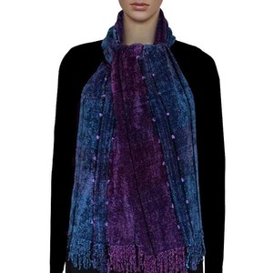 Bamboo Scarf Blue Purple - Hand-dyed - Beautiful & Fairtrade from Quetzal Artisan