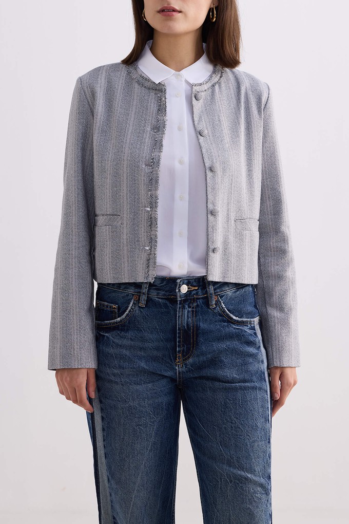 Lady Jacket in Grey Cotton Tweed from Reistor