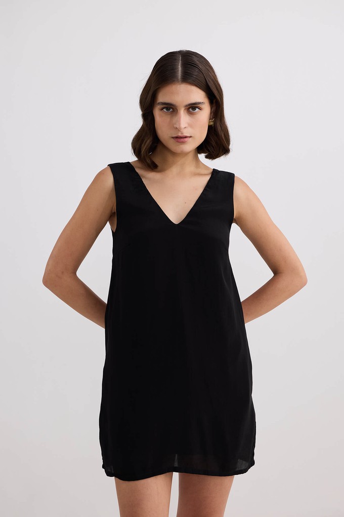 Midnight Muse V-neck Short Dress in Black from Reistor