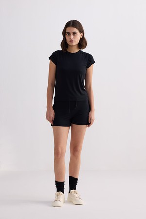 Essential Short Sleeve Tee Set in Black from Reistor