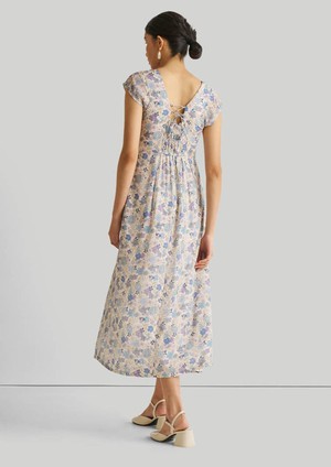 Ruched Dress in Blue Florals from Reistor