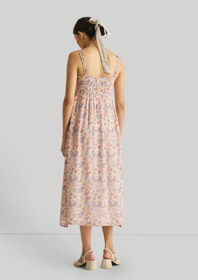 Strappy Gathered Floral Midi Dress from Reistor