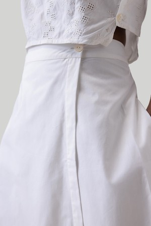 Overlap Midi Skirt in White from Reistor