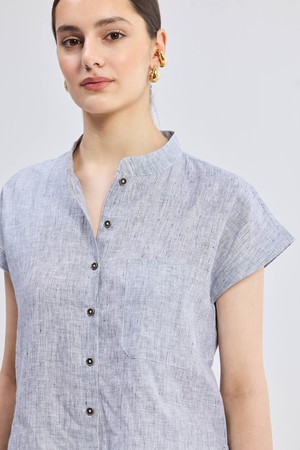 Relaxed-fit Shirt in Linen Stripes from Reistor