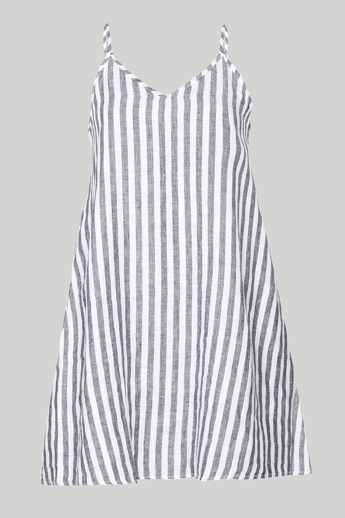 Short Tent Dress in Linen Stripes from Reistor