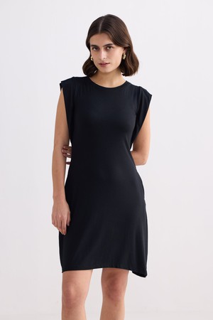 Muscle Tee Short Dress in Black from Reistor