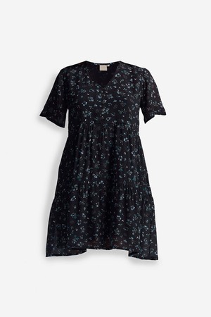 Floral Short Tiered Dress in Dark Blue from Reistor