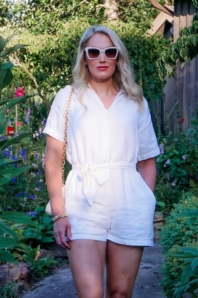 Barefoot in the Park Romper in Off-white from Reistor