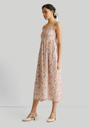 Strappy Gathered Floral Midi Dress from Reistor