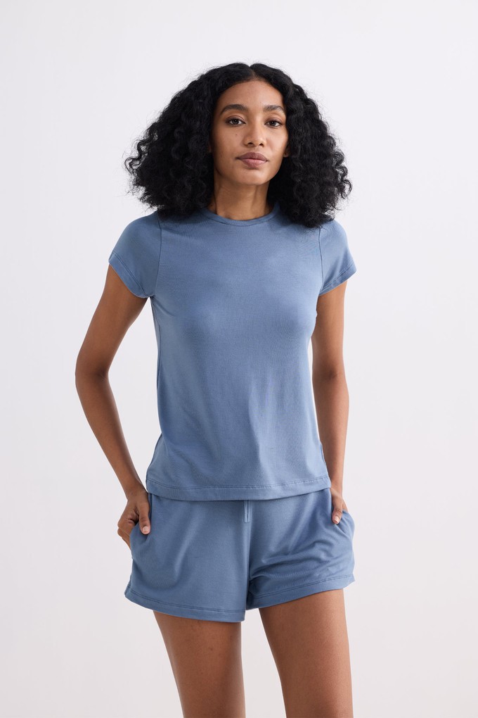 Essential Short Sleeve Tee Set in Blue from Reistor