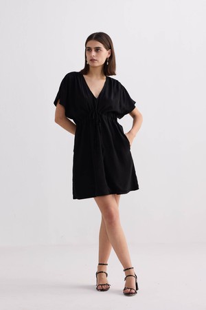 Short gathered Dress in Black from Reistor