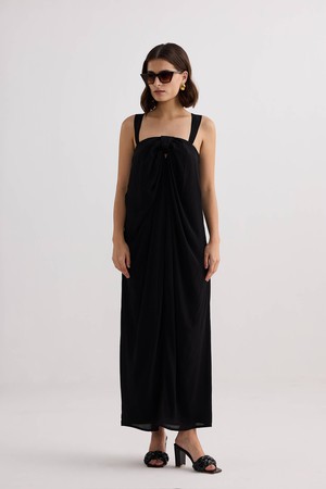 Twilight Twist Strappy Maxi Dress in Black from Reistor