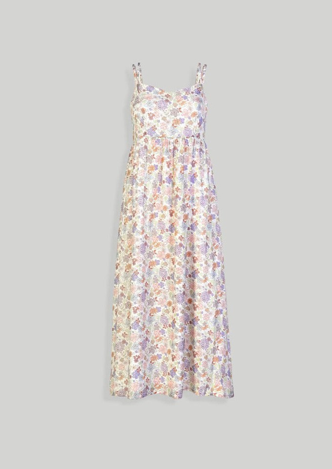 Strappy Gathered Floral Midi Dress from Reistor