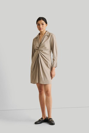 Front Twist Dress in Ecru from Reistor