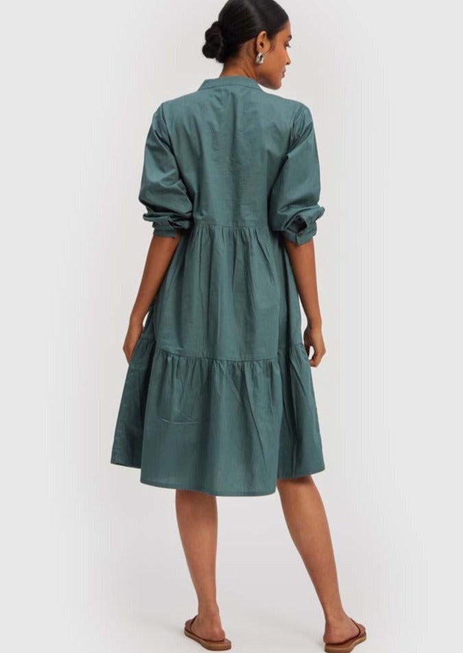 Ruched Green Midi Dress from Reistor