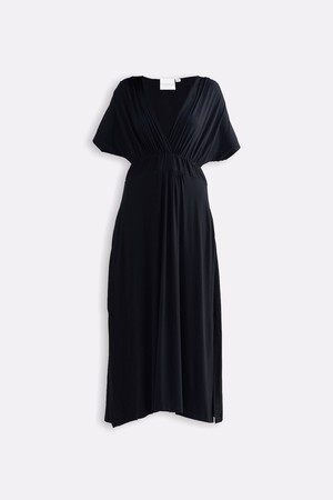 Flowy A-Line Maxi Dress with Side Slits in Black from Reistor