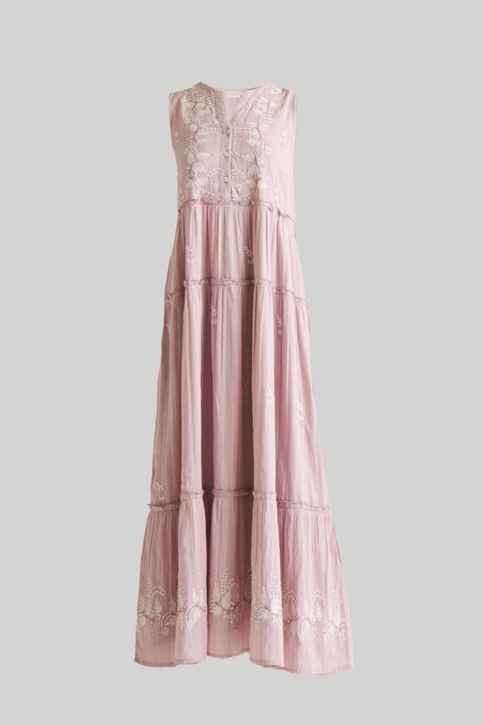 Embroidered Resort Maxi Dress in Pink from Reistor