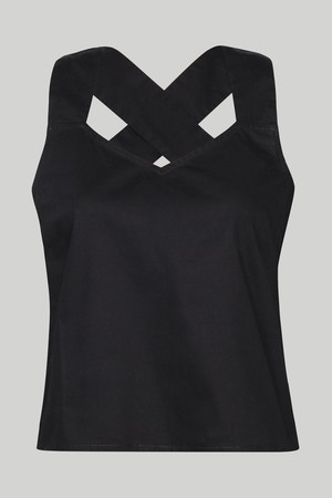 Crossback Tank Top in Black from Reistor