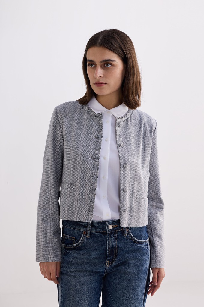 Lady Jacket in Grey Cotton Tweed from Reistor