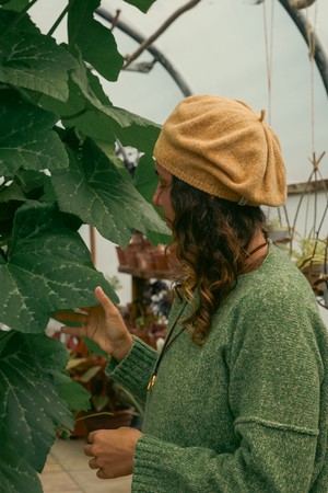 Womens Wool Beret | Yellow Marl from ROVE