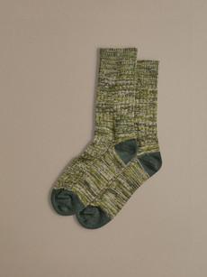 Chunky Wool Boot Socks | Marbled Green via ROVE