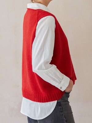 Button Up Vest | Red from ROVE