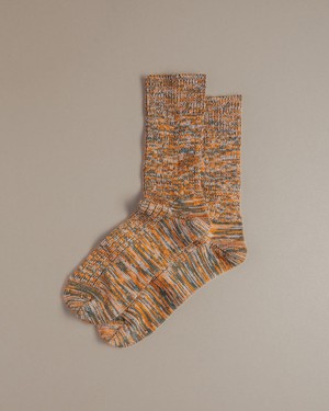 Chunky Wool Boot Socks | Marbled Orange from ROVE