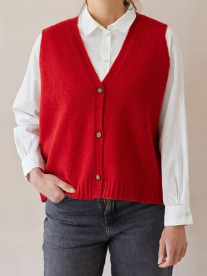 Button Up Vest | Red from ROVE