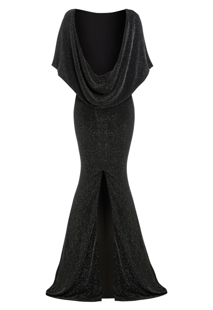 Black Cowl Back Gown from Sarvin