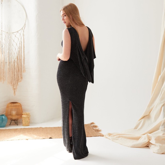 Black Cowl Back Gown from Sarvin