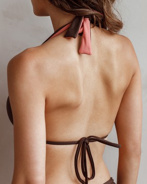 Bikini Top - Lovelli Brown/Pink from Savara Intimates