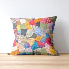 Handmade Patchwork Sari Cushion Cover via Shakti.ism