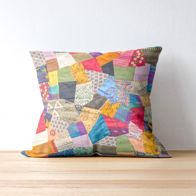 Handmade Patchwork Sari Cushion Cover from Shakti.ism