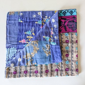 Reversible sari patchwork throw blanket from Shakti.ism