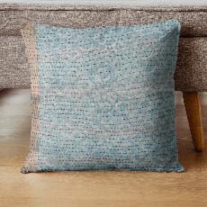 Cotton sari cushion cover with kantha stitching via Shakti.ism