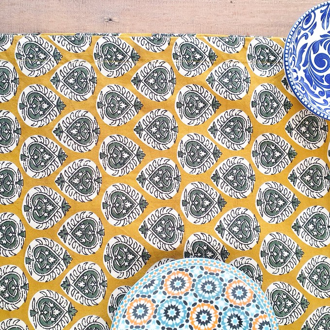 Bagru block-printed placemats set of 2, handmade table mats from Shakti.ism