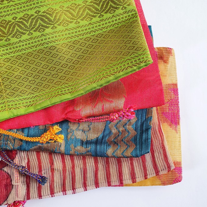 Sari gift bags with drawstring from Shakti.ism