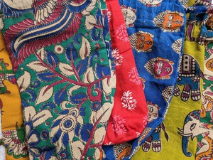 The perfect reusable gift bag, Handmade Kalamkari Cotton Pouch, Bottle Gift Bag from Shakti.ism