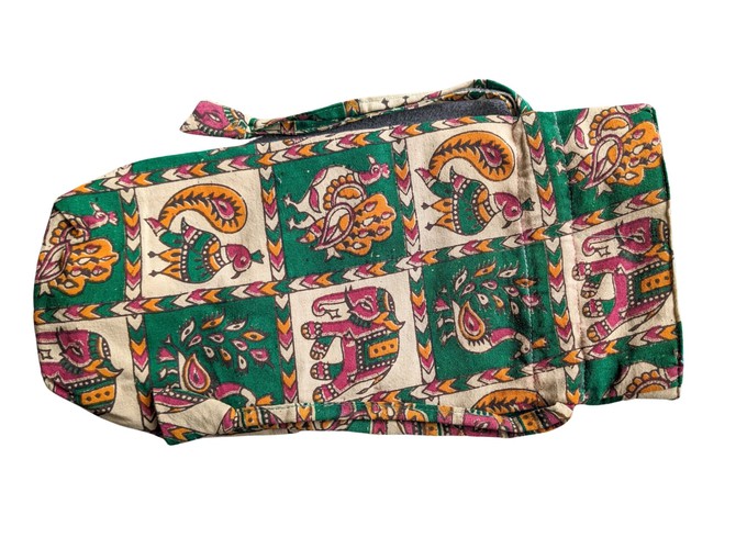 The perfect reusable gift bag, Handmade Kalamkari Cotton Pouch, Bottle Gift Bag from Shakti.ism