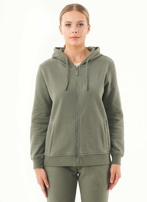 Soft Touch Zipped Hoodie Olive from Shop Like You Give a Damn