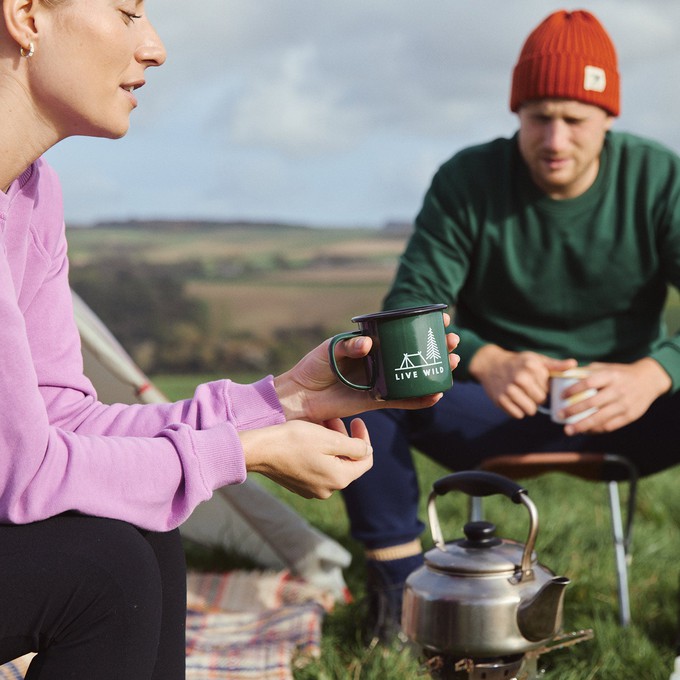 live wild enamel camping mug from Silverstick