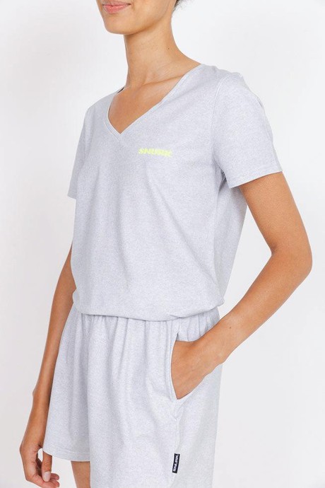 Grey T-shirt v-hals Dames from SNURK