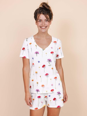 Bloom V-neck T-shirt en Korte Broek set Dames from SNURK