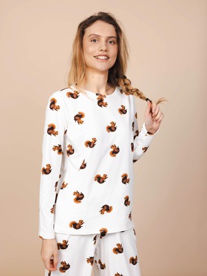 Squirrels T-shirt lange mouwen en Wijde broek set Dames from SNURK