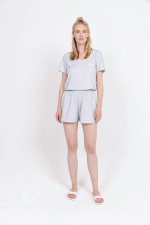 Grey T-shirt v-hals Dames from SNURK