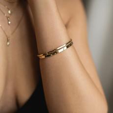 Square Bangle - 14k gold via Solitude the Label