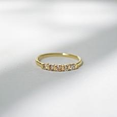 Champagne diamond ring - Gold 14k & Diamonds via Solitude the Label