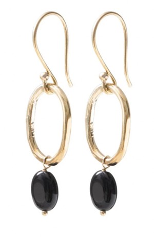 Graceful oorbellen Black Onyx goud from Sophie Stone